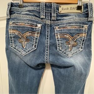 Rock Revival Women's Size 27 Charon Straight Leg Light Distressing Details